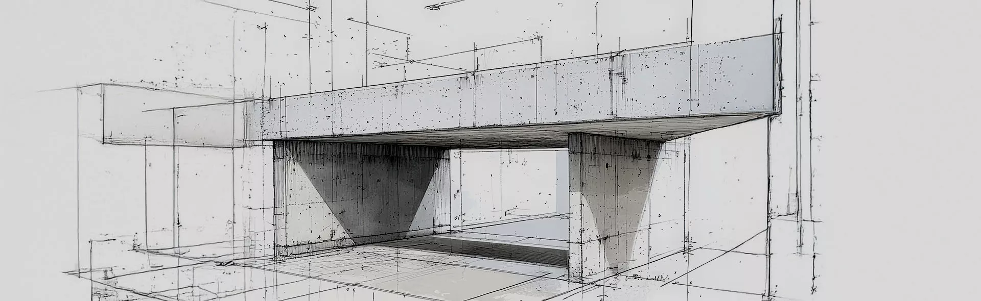Zeichnung Beton Architektur modern 