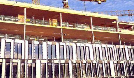 Gebäude Hochbau Kran Fenster Öffentlich 