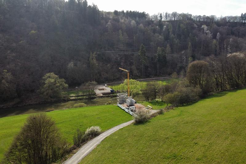 ABEL & WEIMAR, Brücke Lahnradweg Ingenieurbau Luftaufnahme Drohnenflug