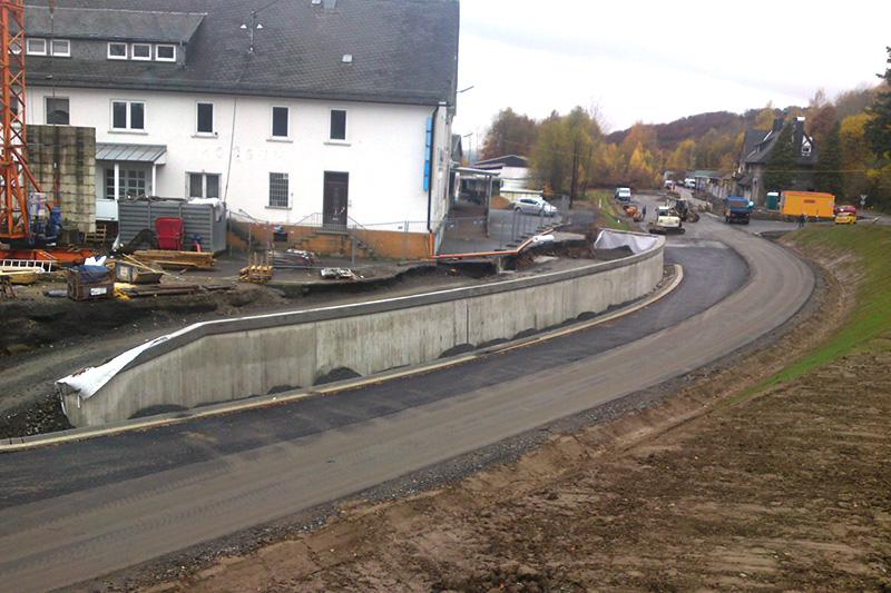 Brücke und Stützwand - Ortsumgehung Bad Marienberg Ingenieurbau