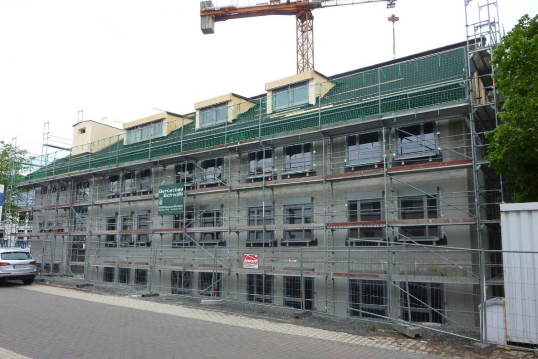 Erweiterung Behördenhaus Diez Rohbau Kran 