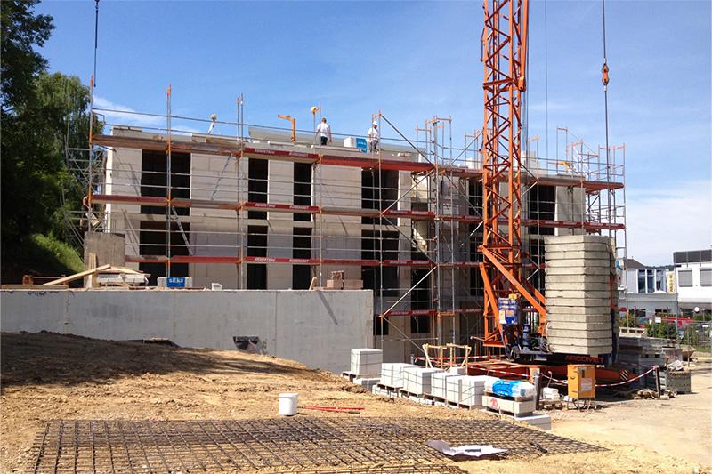 Wohnungsbau Mehrfamilienhaus Taunusstein Baustelle