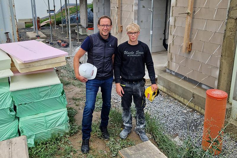 Ausbildung Maurer Dickopf-Bau Baustelle Marlon Laube